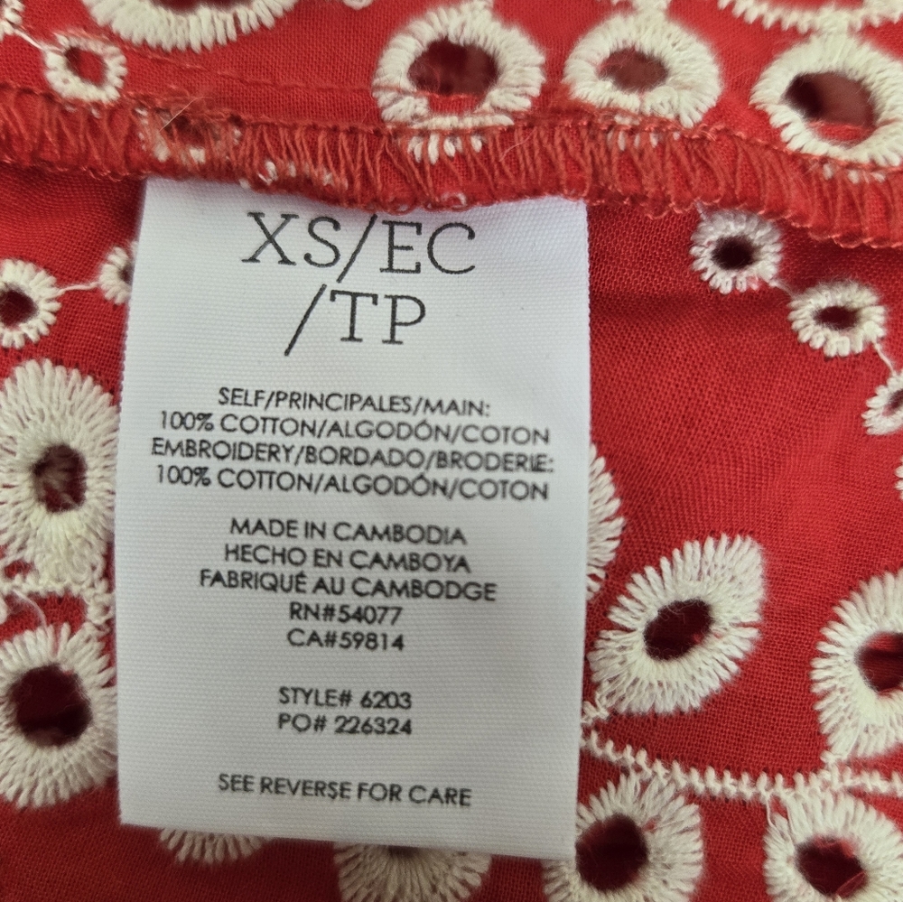 CABI Lyric Embroidered Eyelet Blouse - Picture 8 of 10